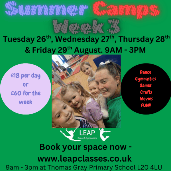 Summer Camp Week 3 - Tuesday 26th - Friday 29th August