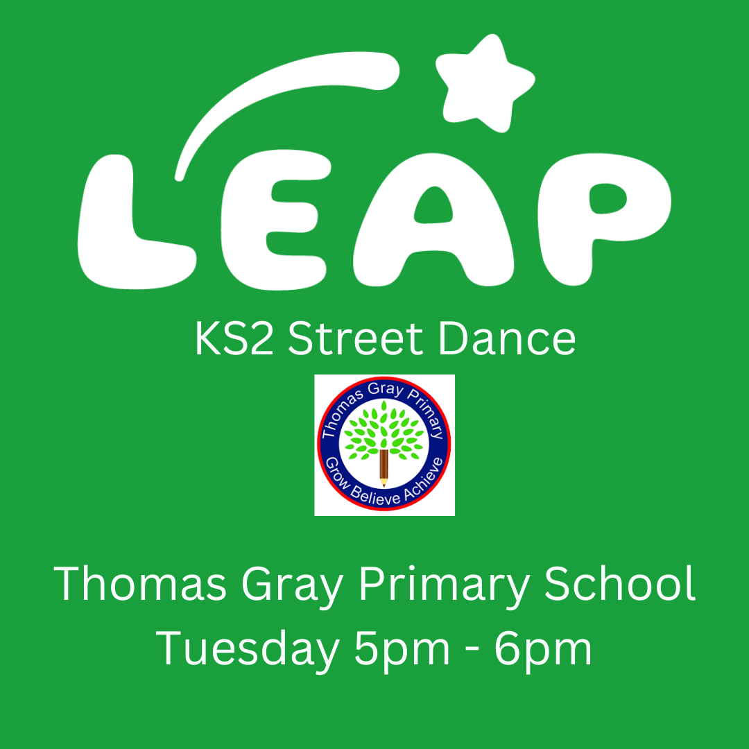 Tuesday After School Street Dance - THOMAS GRAY KS2 CHILDREN ONLY! 5pm - 6pm 13th January - 10th February - x 5 Sessions